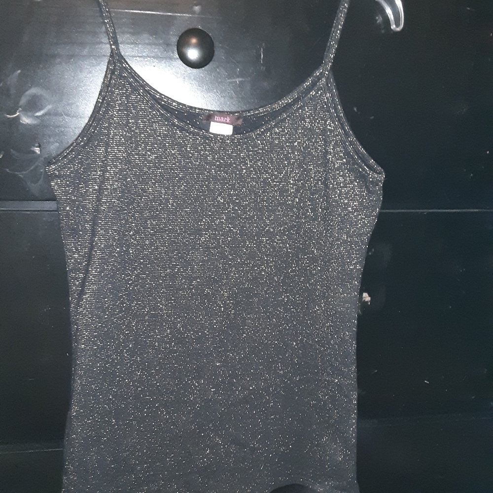 Mark Lg dressy shiny cami black and gold